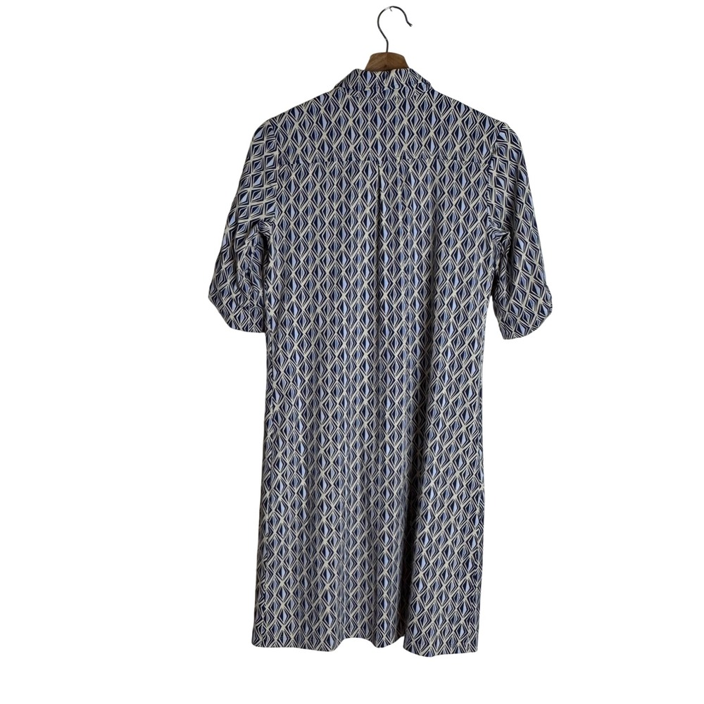 J.McLaughlin Women's Geometric Print Catalina Cloth Shirt Dress Blue XS - Picture 2 of 7